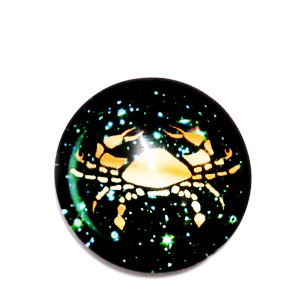 Cabochon sticla zodiac, RAC, 14x4mm 