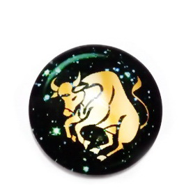 Cabochon sticla zodiac, TAUR, 14x4mm 