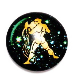 Cabochon sticla zodiac, VARSATOR, 25x6mm 