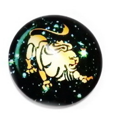 Cabochon sticla zodiac, LEU, 25x6mm 