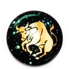 Cabochon sticla zodiac, TAUR, 25x6mm 