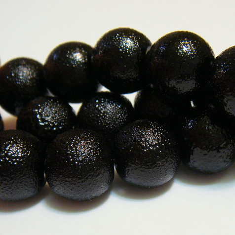 Perle sticla, stardust, negre, 12mm