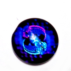 Cabochon sticla zodiac, albastru, PESTI, 12x4mm 