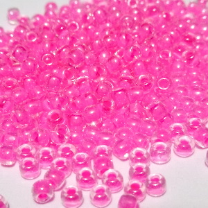 Margele TOHO - rotunde 11/0 : Inside-Color Crystal/Ballerina Pink-Lined 20 g