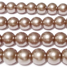 Perle sticla maro-prafuit, 8mm 10 buc