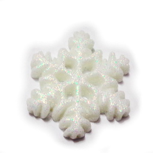 Cabochon rasina alba cu glitter, fulg 20x18x3mm