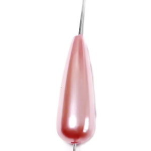 Perle plastic, roz-sidefat, lacrima 30x10mm
