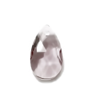Pandantiv sticla, fatetat, maro deschis,  lacrima 16x9x6mm