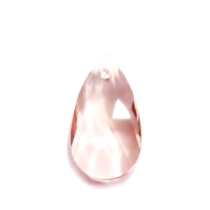 Pandantiv sticla, fatetat, roz,  lacrima 16x9x6mm
