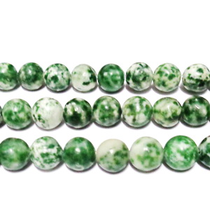 Jasp verde cu alb, 8-8.5mm 1 buc