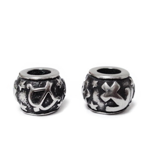 Margele otel inoxidabil 316, stil Pandora, cu aspect tibetan, 11x9mm, zodiac, sagetator