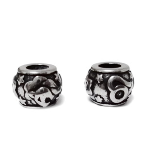 Margele otel inoxidabil 316, stil Pandora, cu aspect tibetan, 11x9mm, zodiac, leu