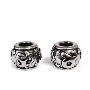 Margele otel inoxidabil 316, stil Pandora, cu aspect tibetan, 11x9mm, zodiac, taur