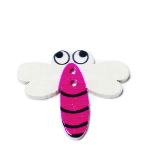 Nasturi lemn, fluturas fucsia, 31x25x2mm
