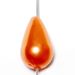 Perle plastic, lacrima 16x10mm, portocalii