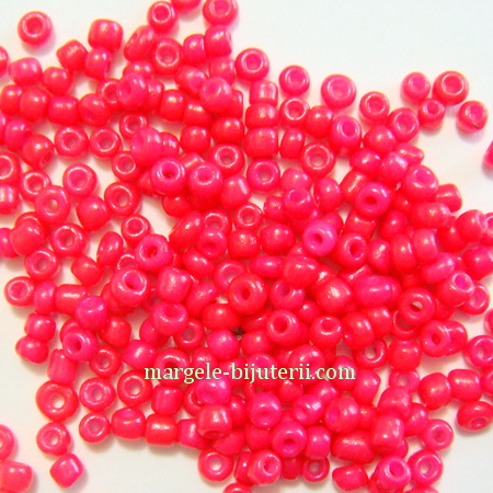 Margele nisip, rosu intens, opace, 2 mm