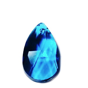 Pandantiv sticla, fatetat, bleu,  lacrima 16x9x6mm