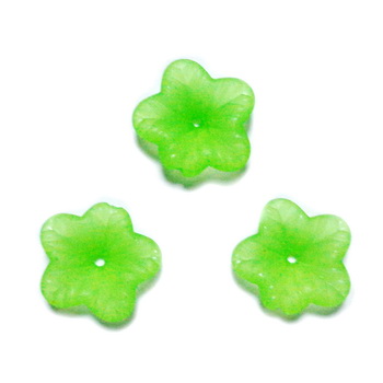 Flori acrilice, frosted, verde deschis, 18x5mm 1 buc