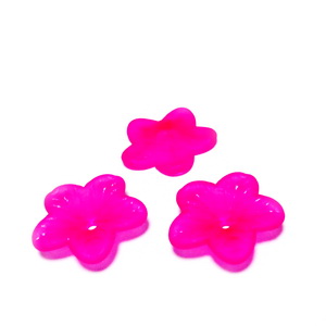 Flori acrilice, frosted, fucsia, 18x5mm