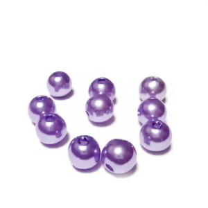 Perle plastic ABS, imitatie perle mov, 8mm 10 buc