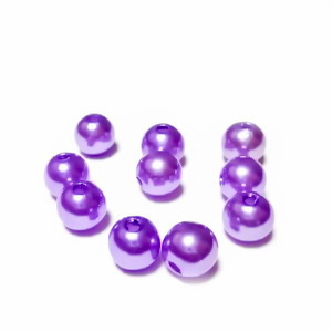 Perle plastic ABS, imitatie perle violet, 8mm 10 buc