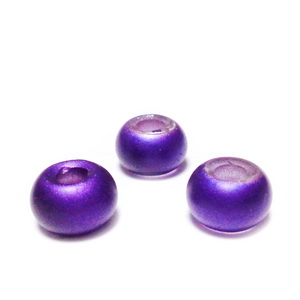 Margele sticla tip Pandora, violet, mate, 9x6mm 1 buc