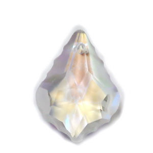 Pandantiv cristal transparent AB frunza 22x15.5x8.5mm 1 buc