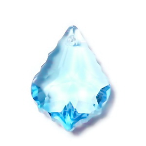 Pandantiv cristal, frunza 22x16x8mm, bleu