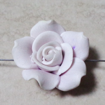 Margele polymer, floare mov deschis, 28~30x14~17mm