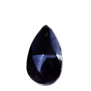 Pandantiv cristal negru-hematit lacrima 16x9x6mm