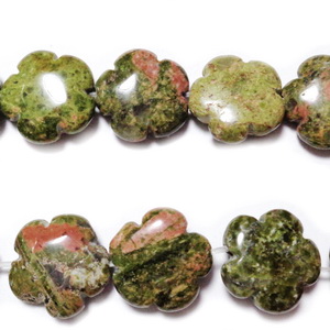 Floare unakite cu 5 petale, 16x16x6mm