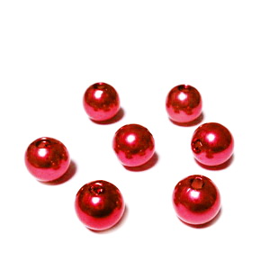 Perle plastic ABS, imitatie perle, rosii, 8mm 10 buc