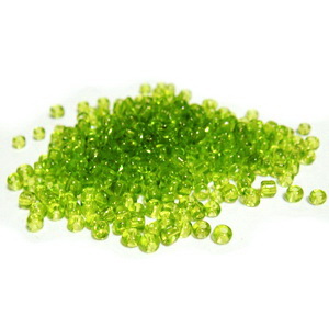 Margele nisip, verde deschis ,transparente, 2mm