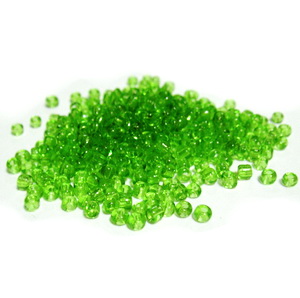 Margele nisip, verde deschis ,transparente, 2mm 20 g