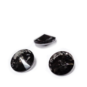 Rhinestone sticla, gri/negru, 12x6mm 1 buc