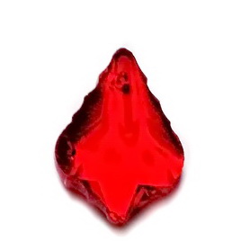 Pandantiv cristal, frunza 22x16x8mm, rosu
 1 buc