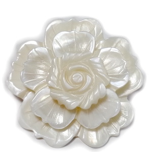 Brosa/pandantiv sidef alb, floare 47mm 1 buc