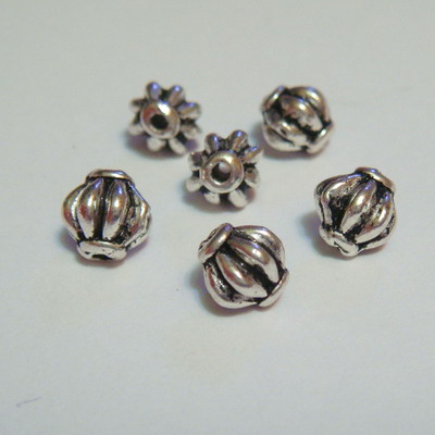Margele argintiu antichizat, 6 mm