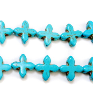 Turcoaz sintetic, cruce 15x15x5mm 1 buc