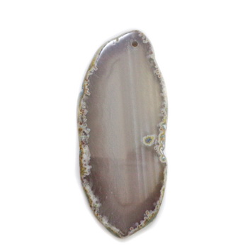 Pandantiv agata, nugget, alb cu galben , 59x32x5mm 1 buc