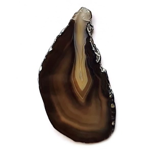 Pandantiv agata maro inchis, 88x45x5mm