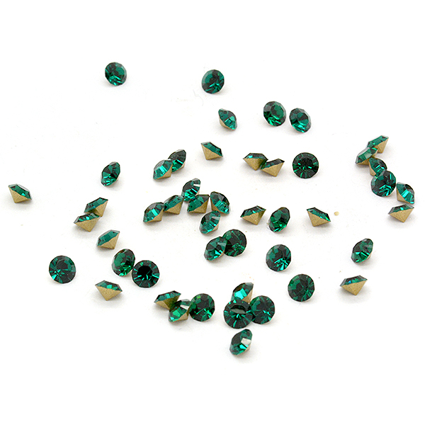 Swarovski Elements, Xirius Chaton 1088 PP14, Emerald 2mm 10 buc