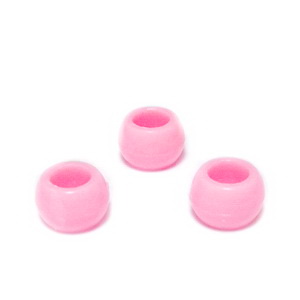 Margele plastic, roz, 8x6mm, orificiu 4.5mm