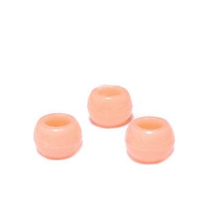 Margele plastic, roz-somon, 8x6mm, orificiu 4.5mm 1 buc