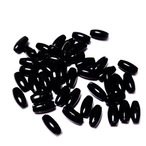 Margele plastic, bob orez, negre, 6x3mm (100-110 buc) 3 g