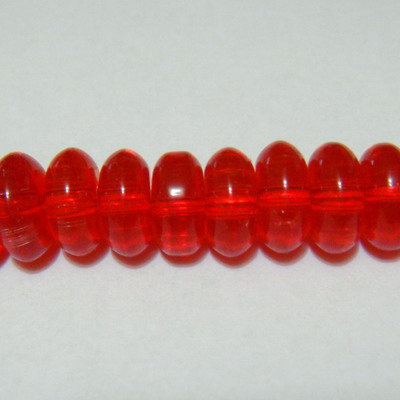 Margele sticla rondel rosii 8x6mm