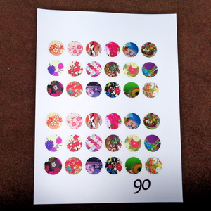 Sticker hartie pt. cabochon 12mm, 36 flori diverse 1 buc