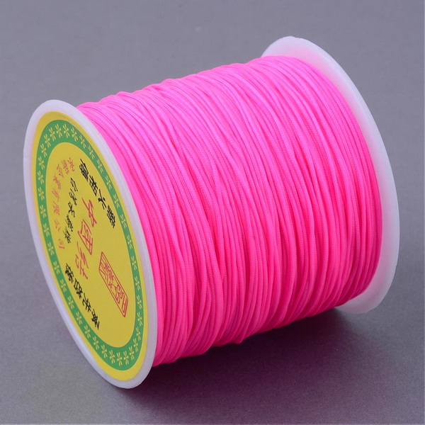 Snur pt bratari shamballa, roz-neon, grosime 1mm-bobina 91m 1 buc