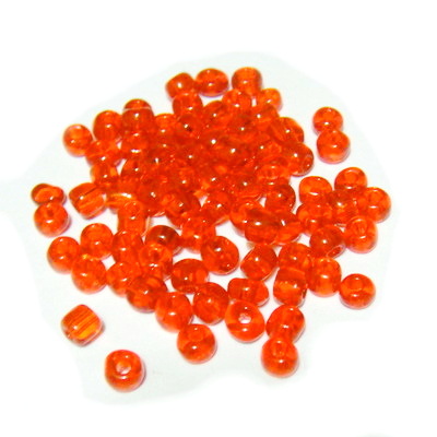 Margele nisip, rosii, transparente, 4 mm 20 g