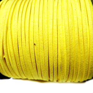 Snur faux suede, galben, grosime 3x1.5mm